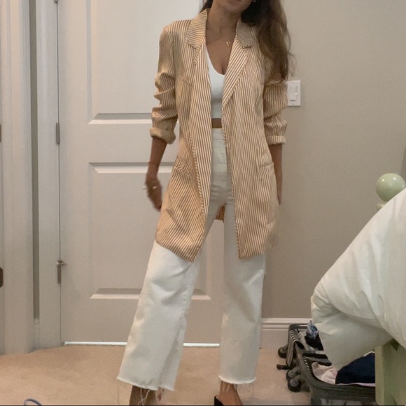 Yellow Pinstripe Arrive Clothing (Now Afrm) Blazer - Picture 5 of 15